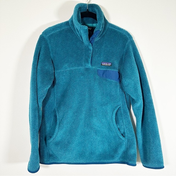 Patagonia Re-Tool Snap-T Better Fleece Pullover Sweater Jewel Tone Teal Medium - Picture 1 of 11